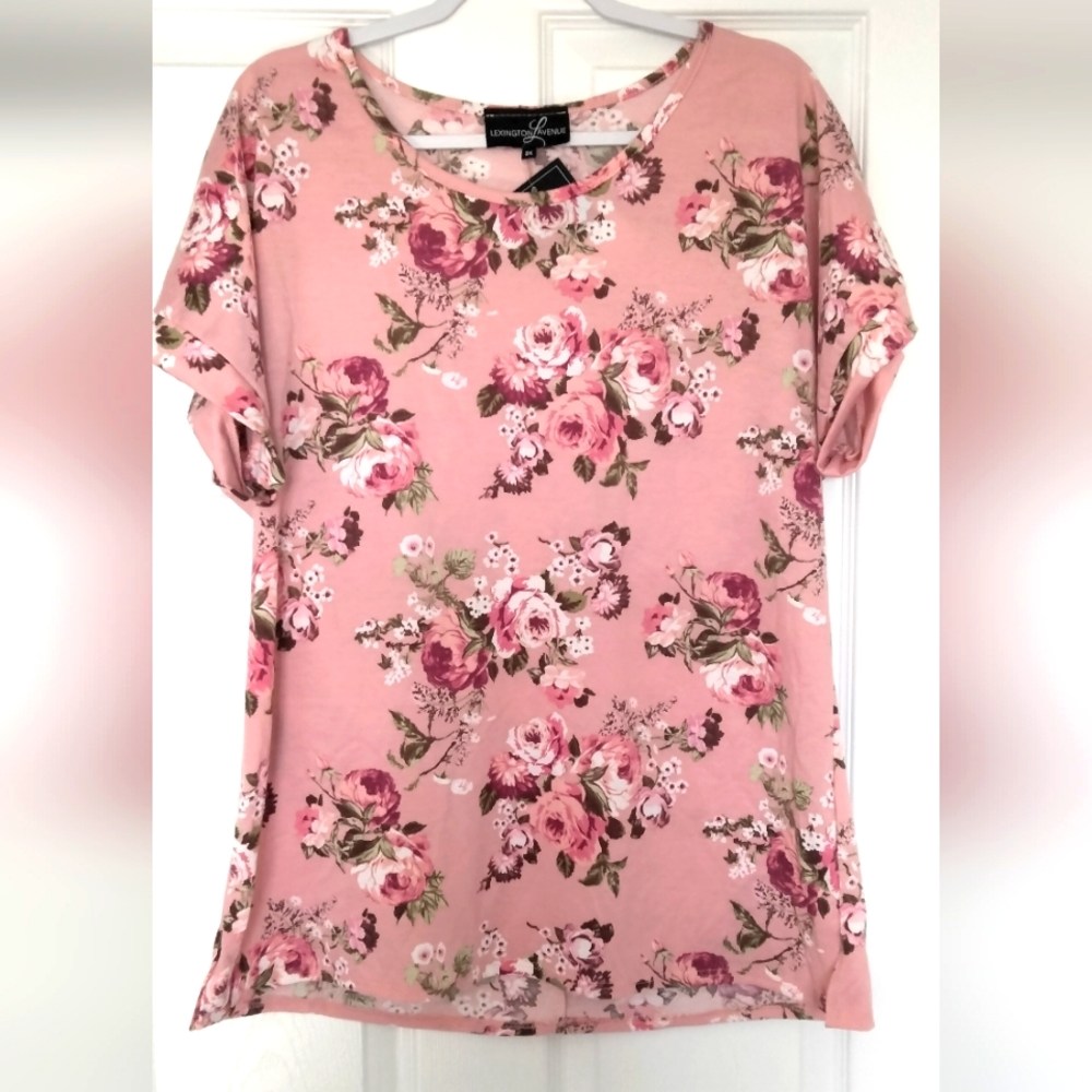Pink floral Lexington Avenue 2x top.